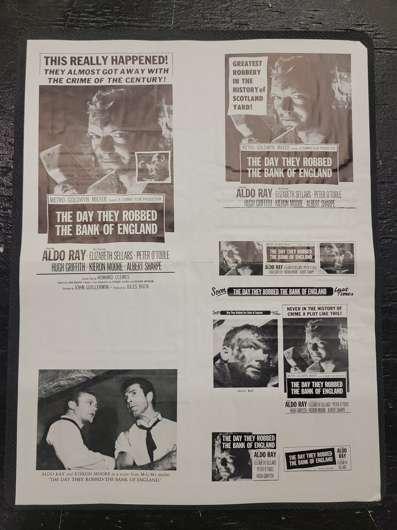 "The Day They Robbed The Bank Of England" Original Movie Ad Mat Mold and Ad Clip Art Print