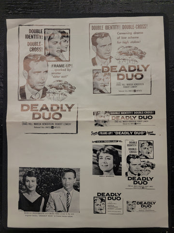 "Deadly Duo" Original Movie Ad Mat Mold and Ad Clip Art Print