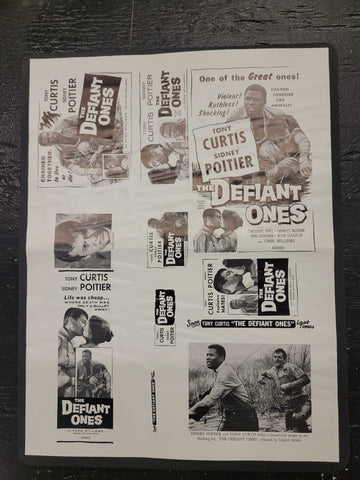 "The Defiant Ones" Original Movie Ad Mat Mold and Ad Clip Art Print