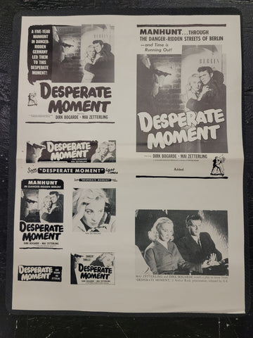 "Desperate Moment" Original Movie Ad Mat Mold and Ad Clip Art Print
