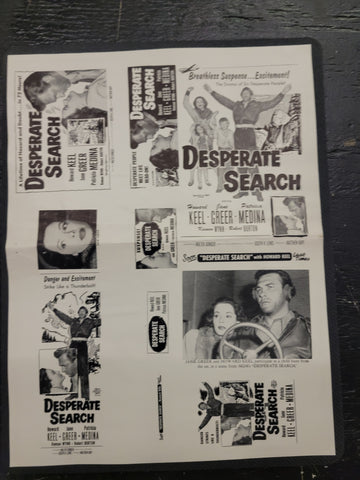 "Desperate Search" Original Movie Ad Mat Mold and Ad Clip Art Print