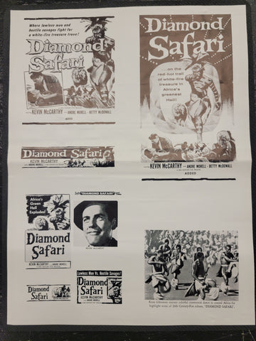 "Diamond Safari" Original Movie Ad Mat Mold and Ad Clip Art Print