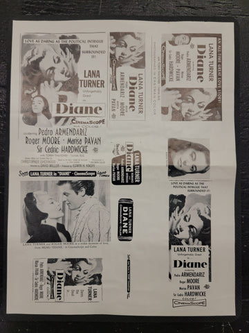 "Diane" Original Movie Ad Mat Mold and Ad Clip Art Print