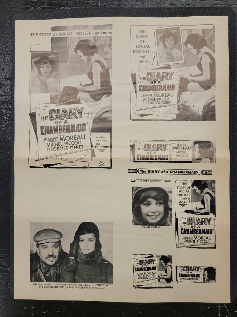 "Diary Of A Chambermaid" Original Movie Ad Mat Mold and Ad Clip Art Print