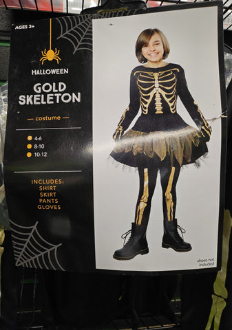 Gold Skeleton Costume size 4-6
