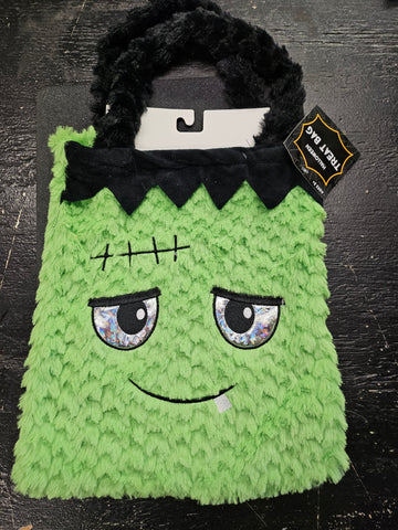 Fuzzy monster trick or treat bag