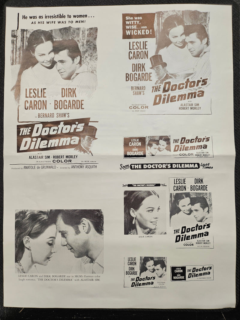 "The Doctor's Dilemma" Original Movie Ad Mat Mold and Ad Clip Art Print
