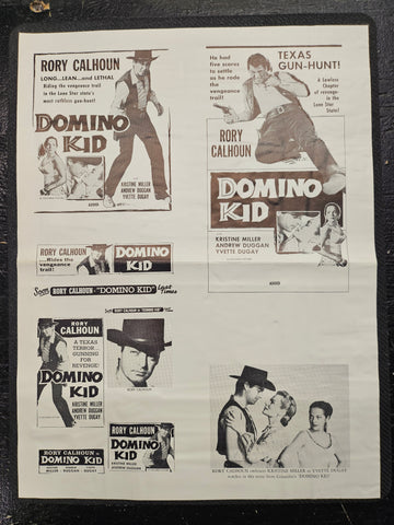 "Domino Kid" Original Movie Ad Mat Mold and Ad Clip Art Print