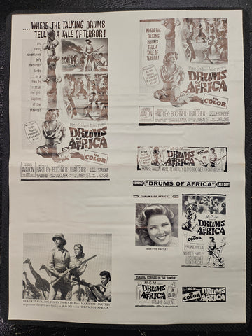 "Drums Of Africa" Original Movie Ad Mat Mold and Ad Clip Art Print