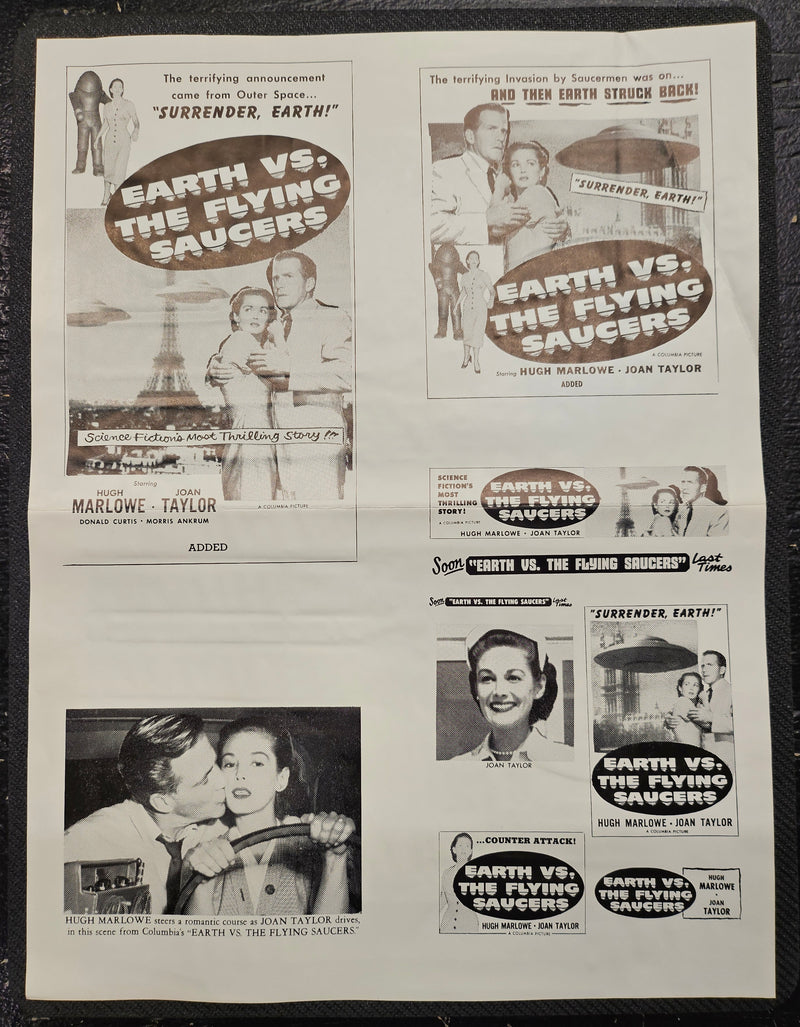 "Earth Vs. The Flying Saucers" Original Movie Ad Mat Mold and Ad Clip Art Print