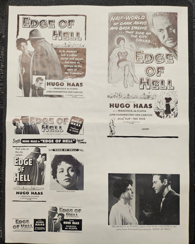"Edge Of Hell" Original Movie Ad Mat Mold and Ad Clip Art Print