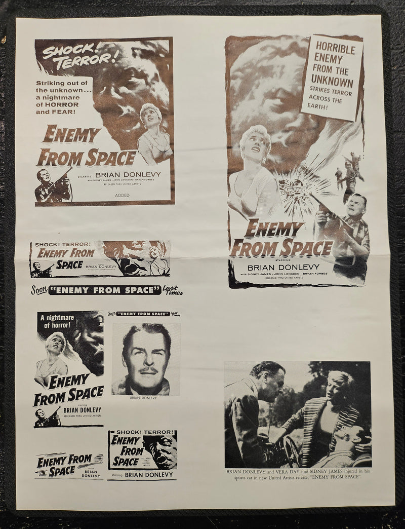 "Enemy From Space (Quatermass 2)" Original Movie Ad Mat Mold and Ad Clip Art Print