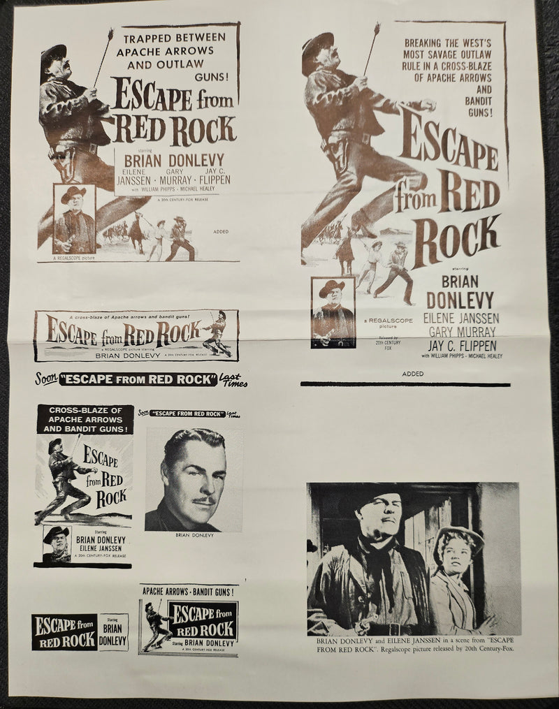 "Escape From Red Rock" Original Movie Ad Mat Mold and Ad Clip Art Print