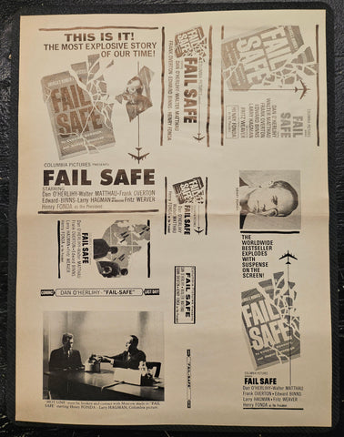 "Fail Safe" Original Movie Ad Mat Mold and Ad Clip Art Print