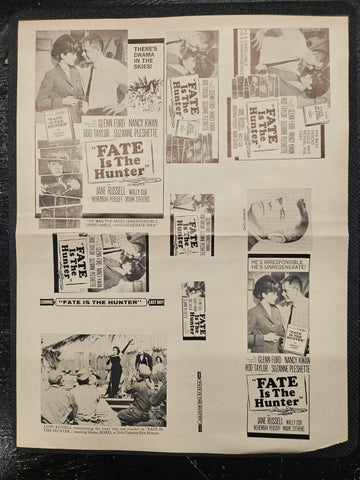 "Fate Is The Hunter" Original Movie Ad Mat Mold and Ad Clip Art Print