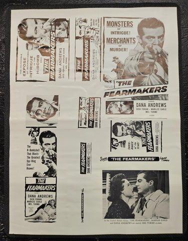 "The Fearmakers" Original Movie Ad Mat Mold and Ad Clip Art Print