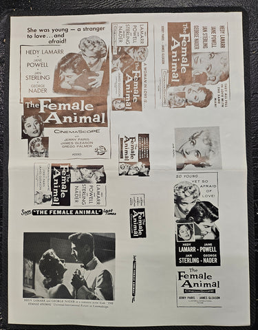 "The Female Animal" Original Movie Ad Mat Mold and Ad Clip Art Print