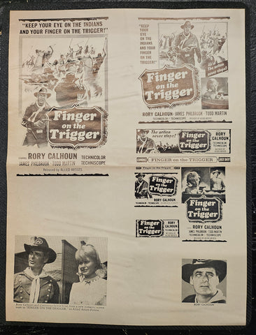 "Finger On The Trigger" Original Movie Ad Mat Mold and Ad Clip Art Print