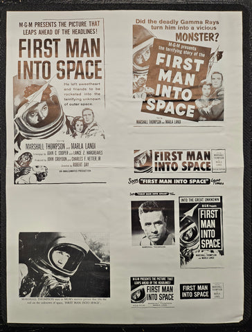 "First Man Into Space" Original Movie Ad Mat Mold and Ad Clip Art Print