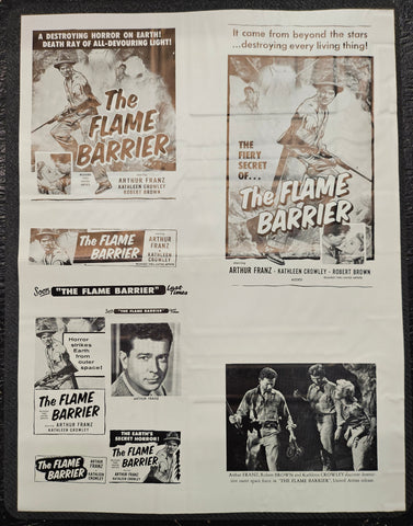 "The Flame Barrier" Original Movie Ad Mat Mold and Ad Clip Art Print