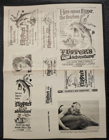 "Flipper's New Adventure" Original Movie Ad Clip Art Print