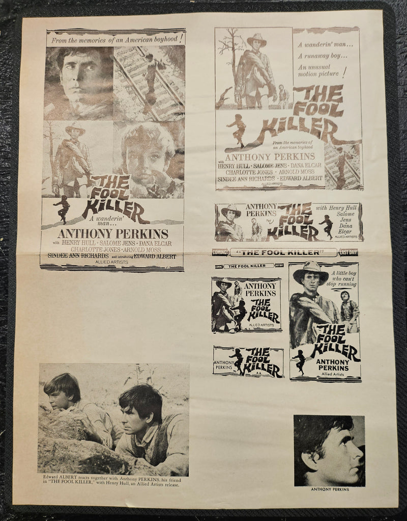 "The Fool Killer" Original Movie Ad Mat Mold and Ad Clip Art Print