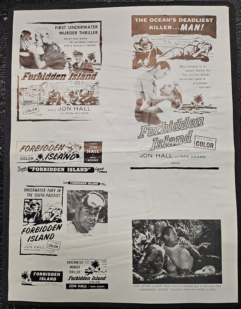 "Forbidden Island" Original Movie Ad Mat Mold and Ad Clip Art Print