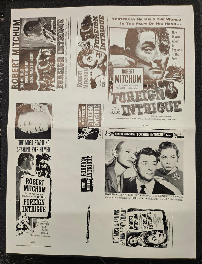 "Foreign Intrigue" Original Movie Ad Mat Mold and Ad Clip Art Print