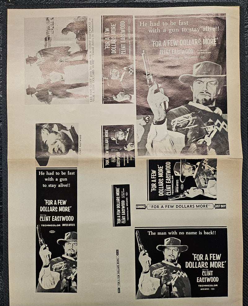 "For A Few Dollars More" Original Movie Ad Mat Mold and Ad Clip Art Print