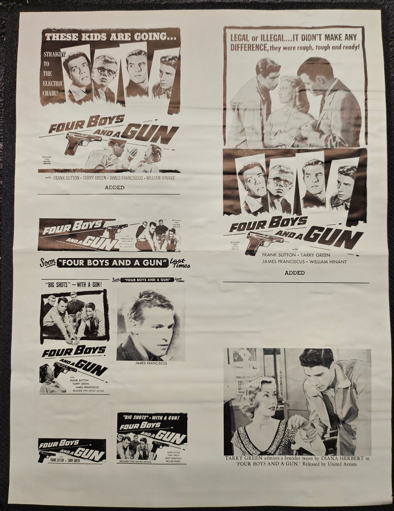 "Four Boys And A Gun" Original Movie Ad Mat Mold and Ad Clip Art Print