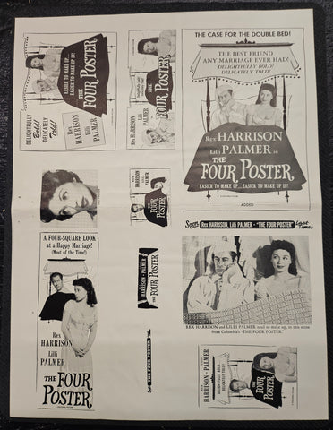 "The Four Poster" Original Movie Ad Mat Mold and Ad Clip Art Print