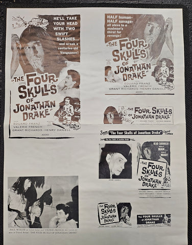 "The Four Skulls Of Jonathan Drake" Original Movie Ad Mat Mold and Ad Clip Art Print