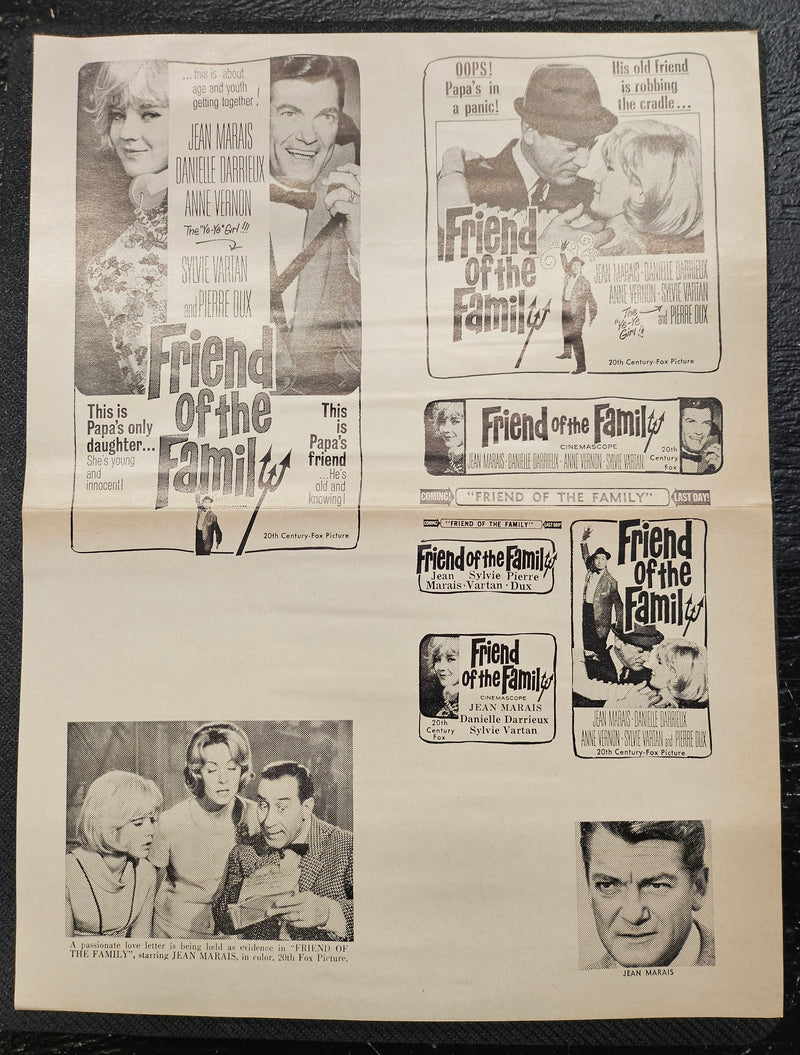 "Friend Of The Family" Original Movie Ad Mat Mold and Ad Clip Art Print
