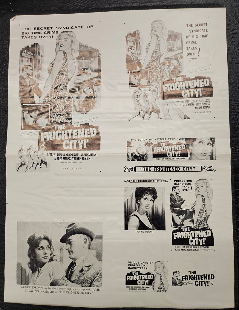 "The Frightened City" Original Movie Ad Mat Mold and Ad Clip Art Print