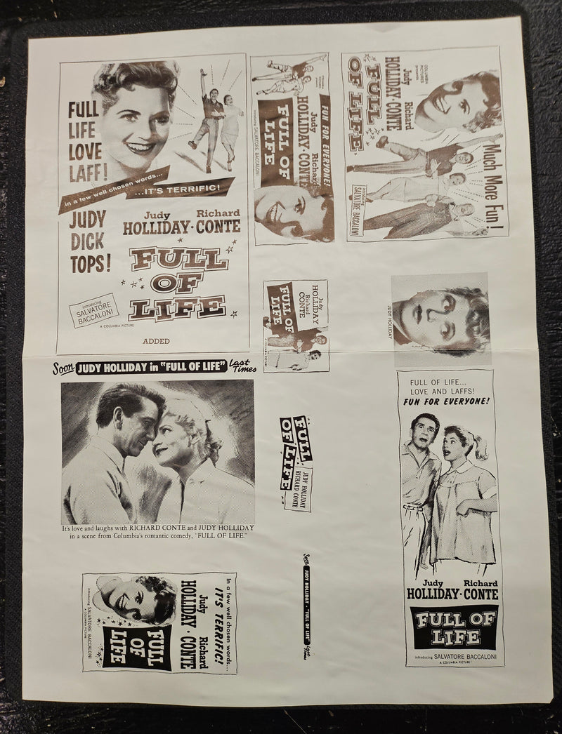 "Full Of Life" Original Movie Ad Mat Mold and Ad Clip Art Print
