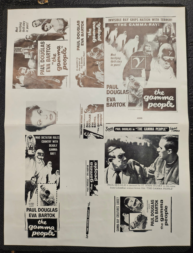 "The Gamma People" Original Movie Ad Mat Mold and Ad Clip Art Print
