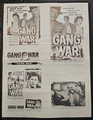 "Gang War" Original Movie Ad Mat Mold and Ad Clip Art Print