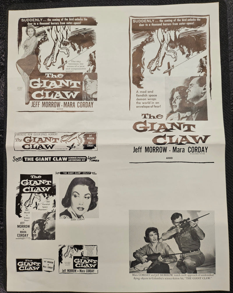 "The Giant Claw" Original Movie Ad Mat Mold and Ad Clip Art Print