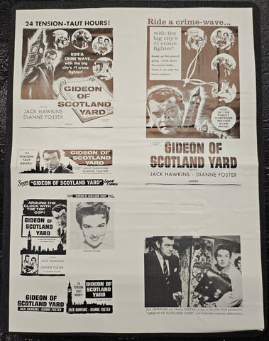 "Gideon of Scotland Yard" Original Movie Ad Mat Mold and Ad Clip Art Print