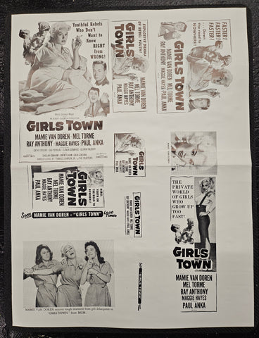 "Girls Town" Original Movie Ad Printer Plate and Ad Clip Art Print