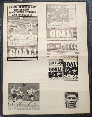 "Goal! The World Cup" Original Movie Ad Printer Plate and Ad Clip Art Print
