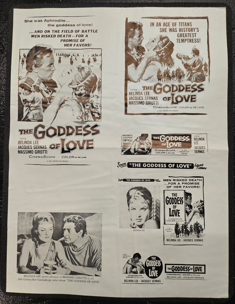 "The Goddess Of Love" Original Movie Ad Printer Plate and Ad Clip Art Print