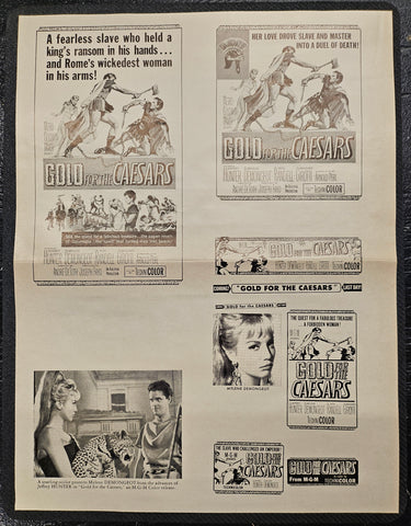 "Gold For The Caesars" Original Movie Ad Printer Plate and Ad Clip Art Print
