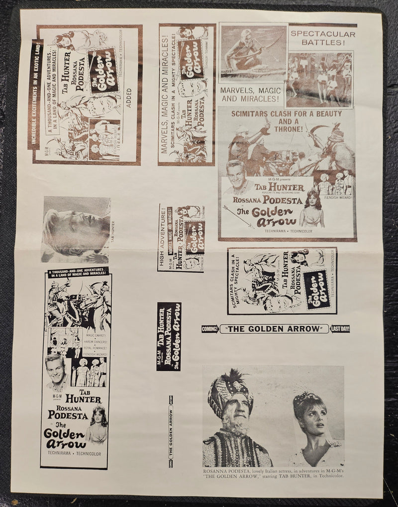 "The Golden Arrow" Original Movie Ad Printer Plate and Ad Clip Art Print