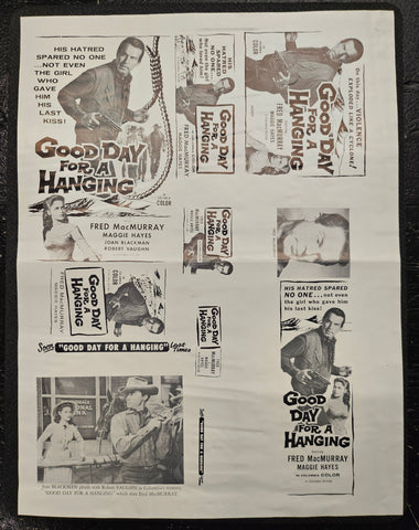 "Good Day For A Hanging" Original Movie Ad Printer Plate and Ad Clip Art Print