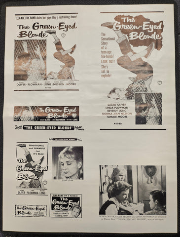 "The Green-Eyed Blonde" Original Movie Ad Printer Plate and Ad Clip Art Print