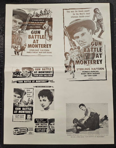"Gun Battle At Monterey" Original Movie Ad Printer Plate and Ad Clip Art Print