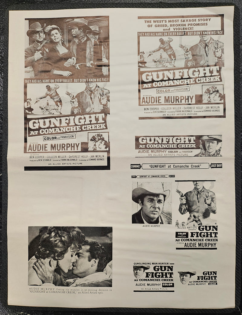 "Gunfight At Comanche Creek" Original Movie Ad Printer Plate and Ad Clip Art Print
