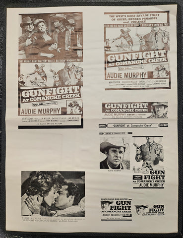 "Gunfight At Comanche Creek" Original Movie Ad Printer Plate and Ad Clip Art Print