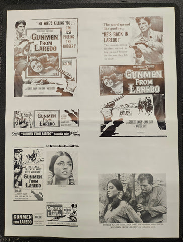"Gunmen From Laredo" Original Movie Ad Printer Plate and Ad Clip Art Print